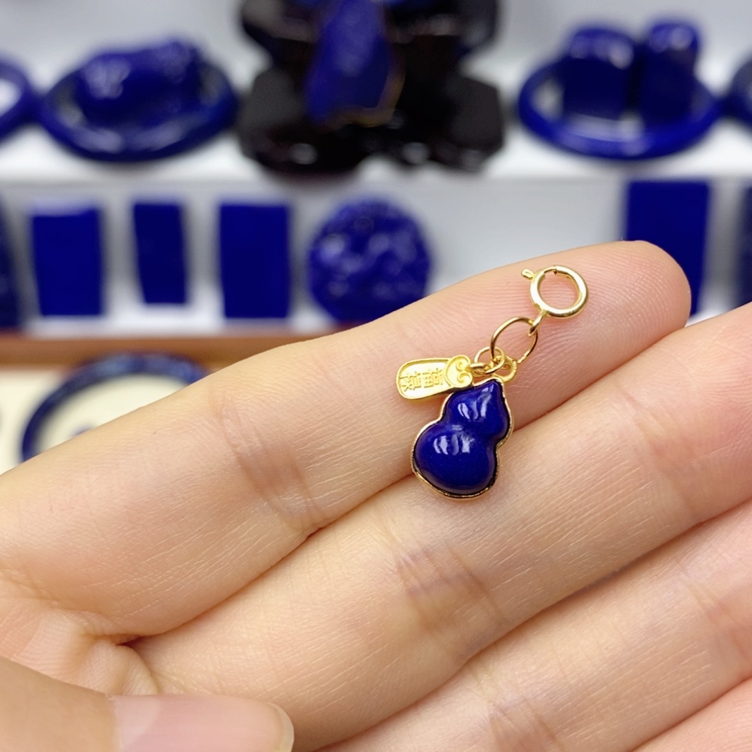 青金石颈饰银S925镀金镶嵌