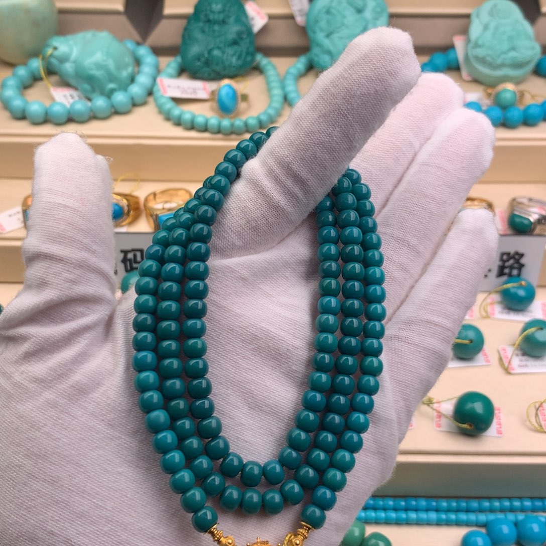 绿松石珠宝奇石18K金镶嵌