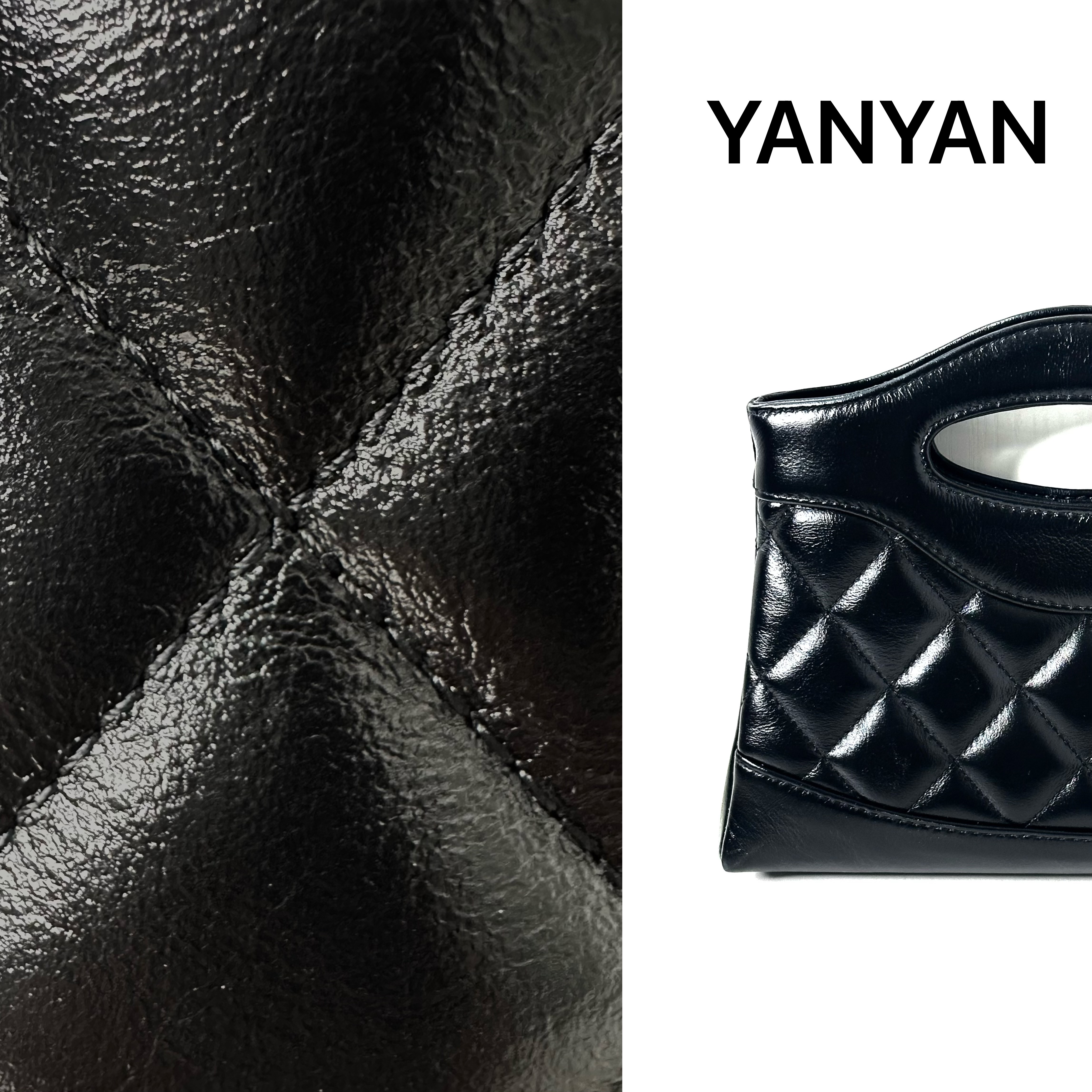 盐盐【小X-手提包】油蜡头层牛皮时尚经典黑色女士手提包