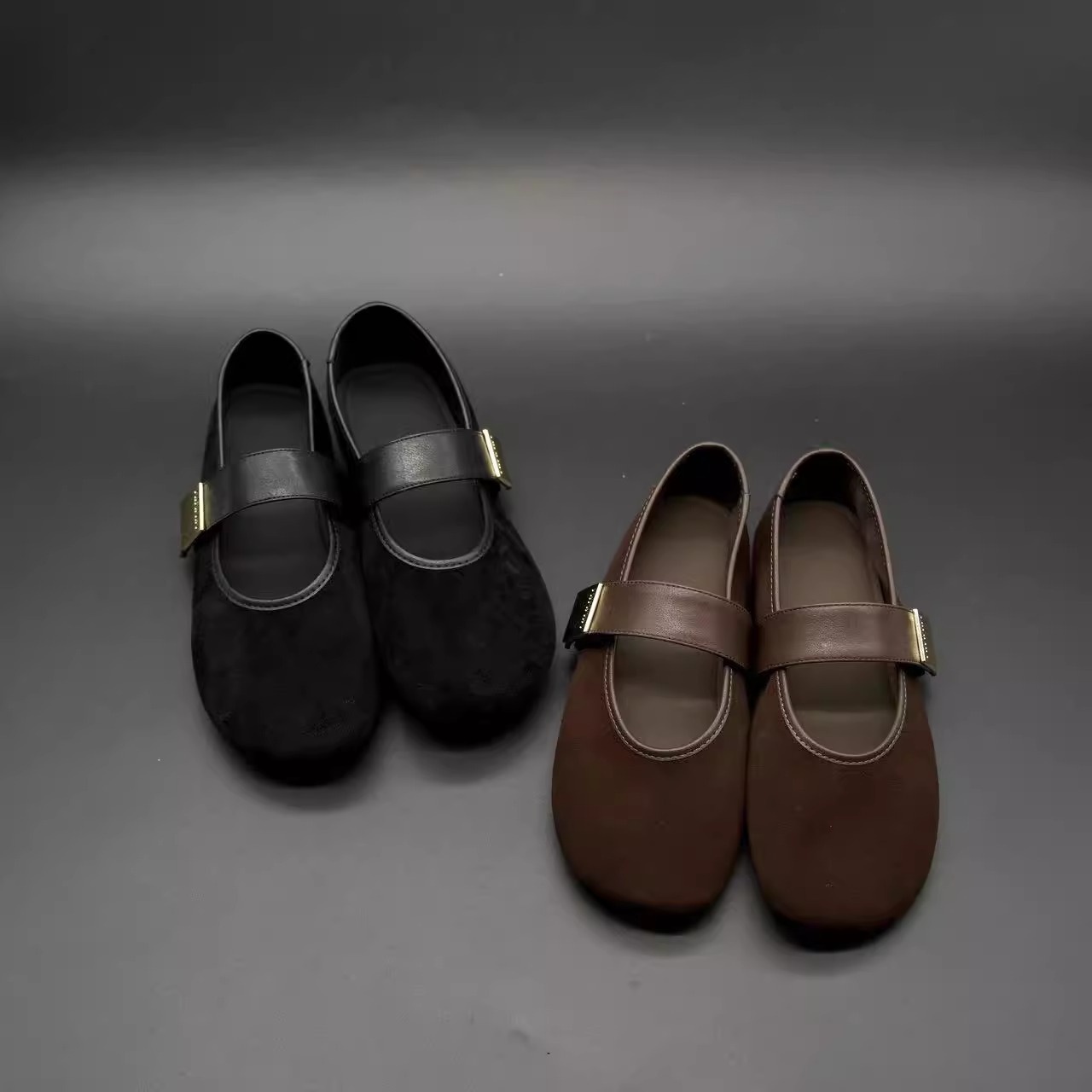 复古磨砂反绒平底单鞋女新款芒果头不挑脚玛丽珍鞋超软小皮鞋