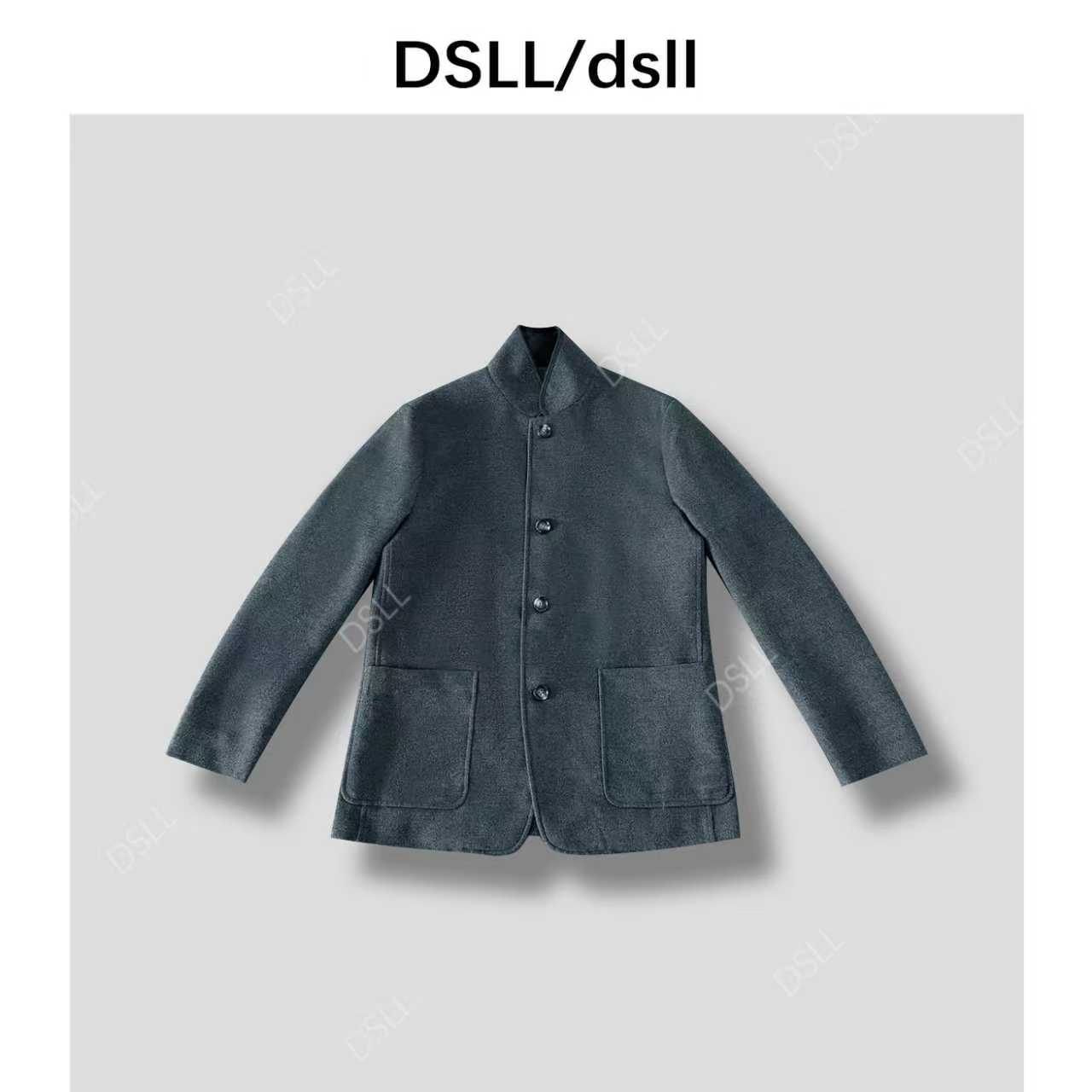 男款25立领翻领四粒扣天丝羊毛混织运动西装夹克5677D