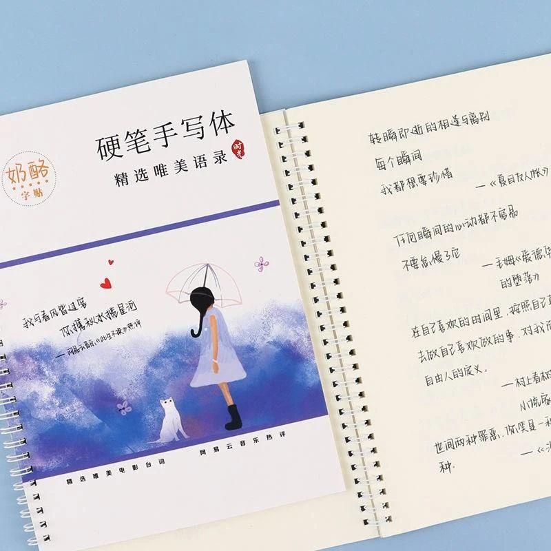 文案语录本奶酪体字帖文案好词好句练字帖成人圆珠笔临摹精美热评