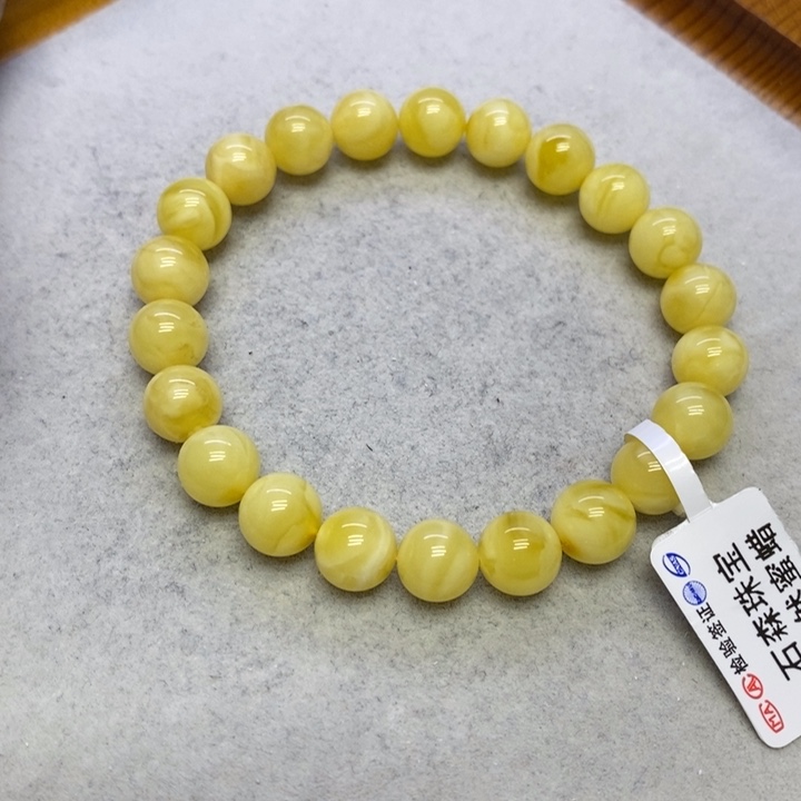 蜜蜡裸石未镶嵌手串