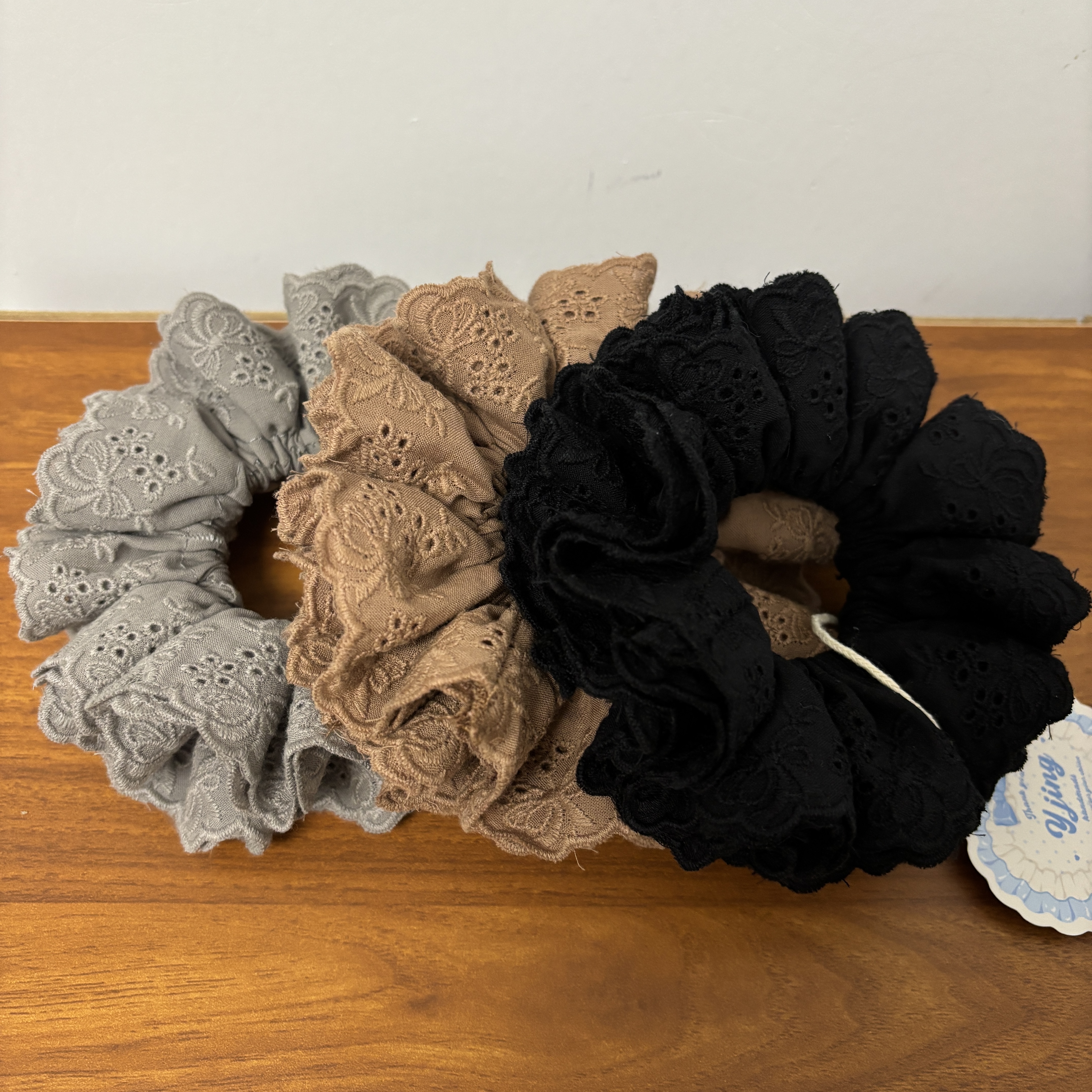 纯棉刺绣纯色蛮腰四季款发圈发饰