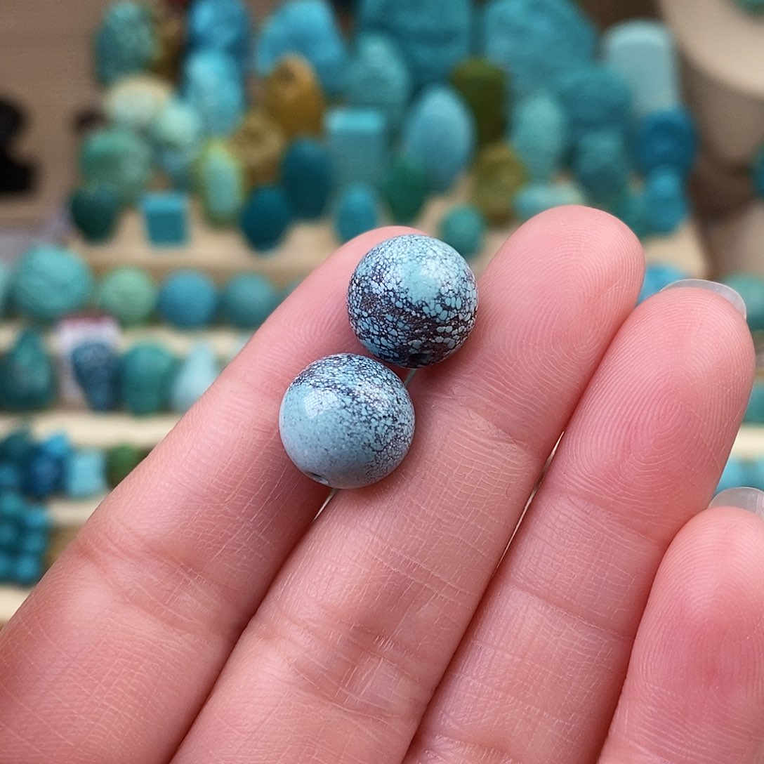 绿松石珠宝奇石未镶嵌11mm