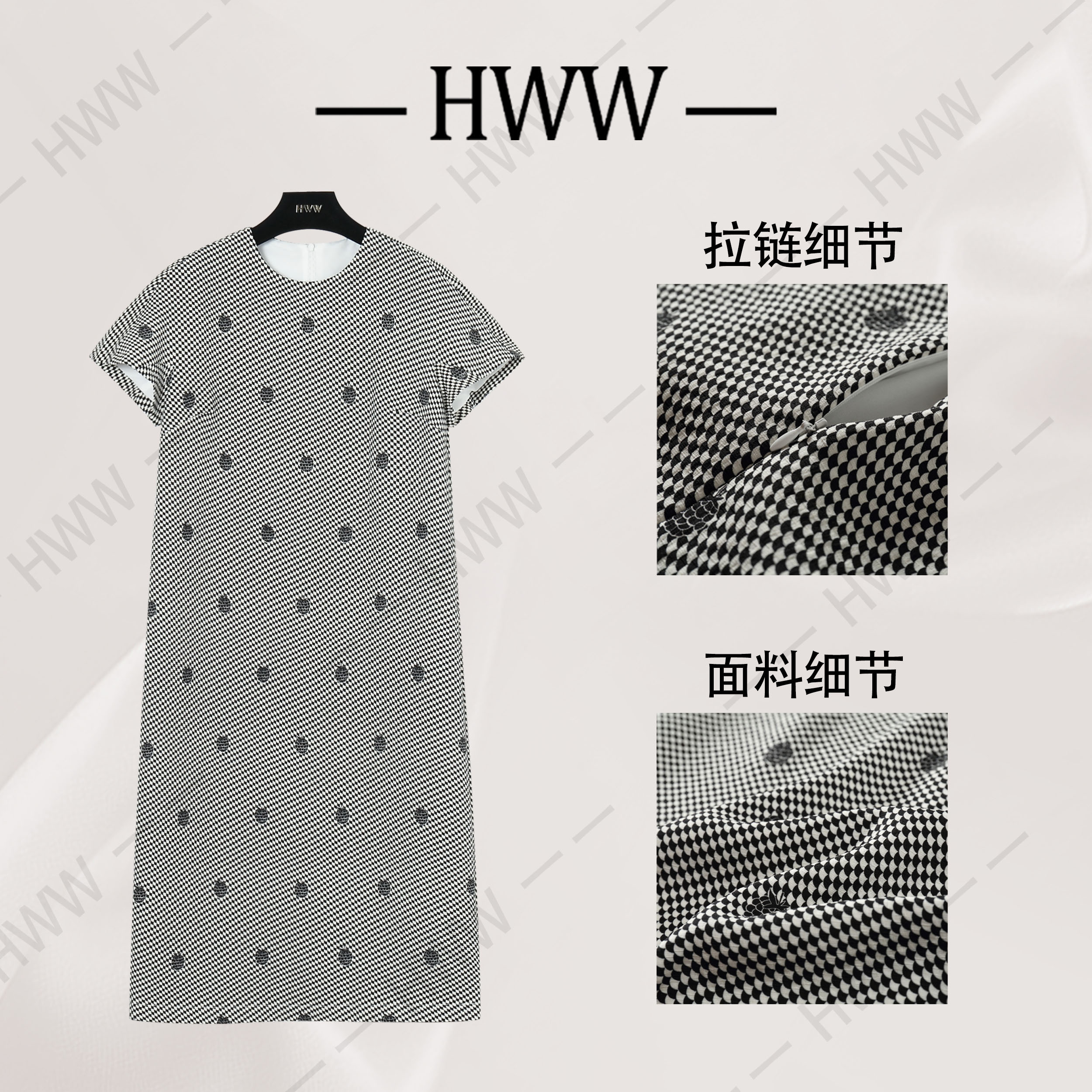 【赫尔温】赫尔温墨韵莓影设计款古靛蓝收腰显瘦连衣裙DHZCY50673