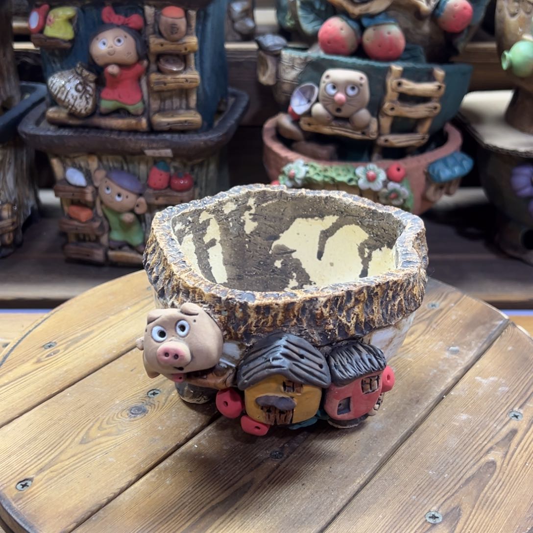 红陶嘻哈多肉花盆