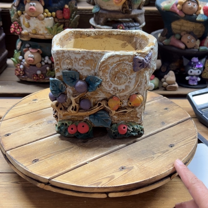 嘻哈多肉花盆内口13高度13