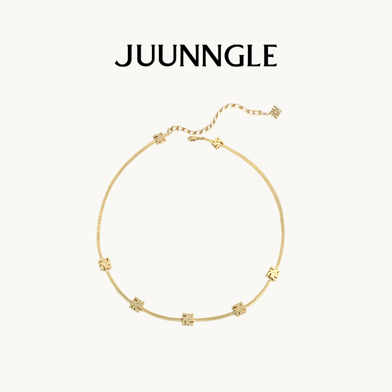 铜合金项链 Juunngle 洲谷UUNN短链女男轻奢高级感毛衣链蛇年礼物