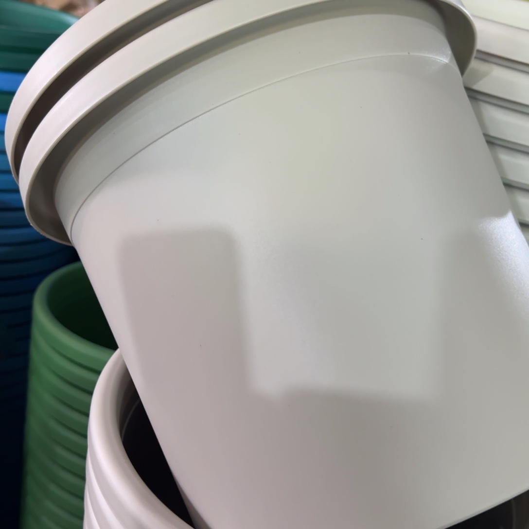 树脂四季盆5#带拖灰白微瑕6