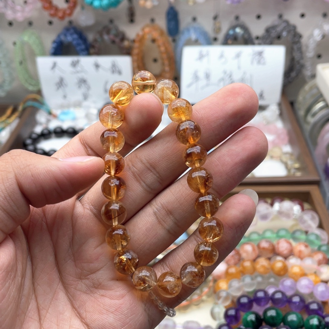 水晶手链未镶嵌9.6咪暴力黄黄塔