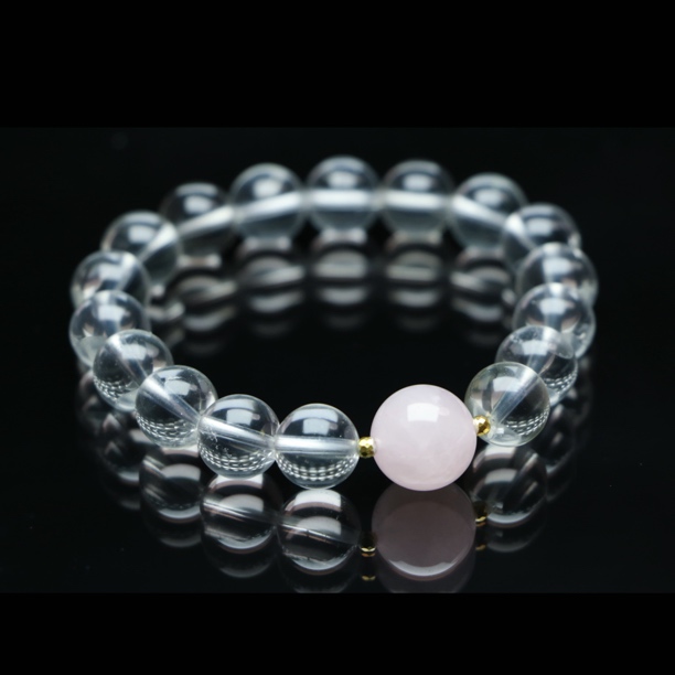 “粉色佳人”白水晶