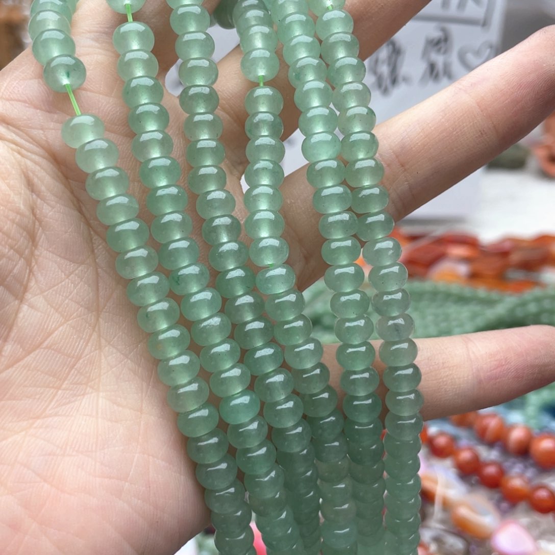 玛瑙/玉髓合金珠宝半成品a9一条装卡6东陵玉算盘珠不退换20发货