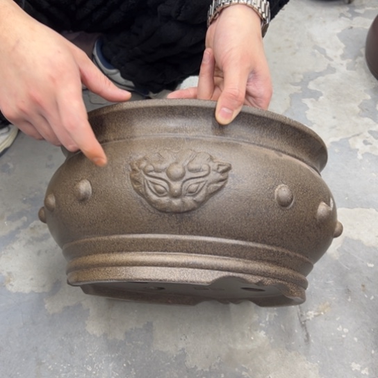 清***月紫砂花盆中香薰装饰设计