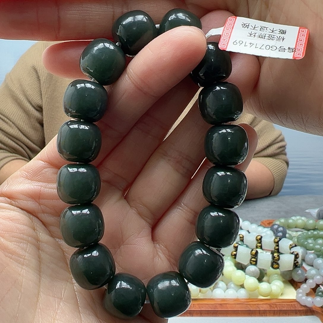 和田玉手串未镶嵌14且末