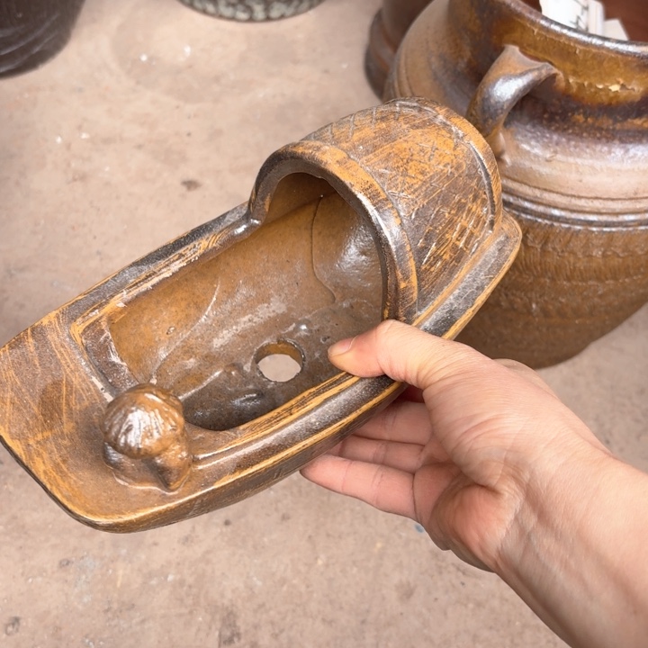 紫砂花盆总长21宽11高11