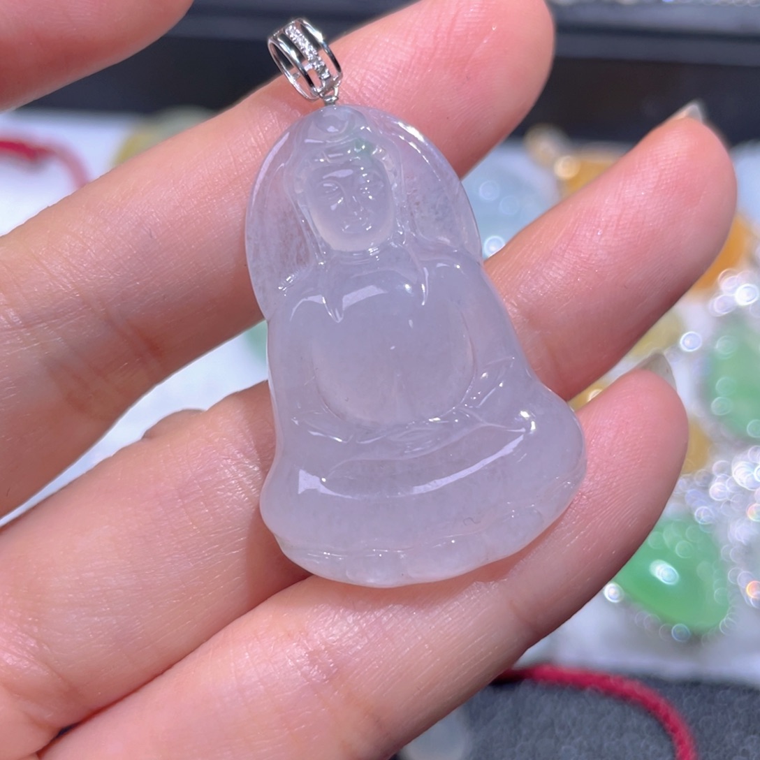 颈饰18K金镶嵌翡翠翡翠