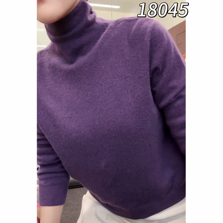 18045（部分无水洗唛介意慎拍） CHUXUN净版自由领长袖针织衫