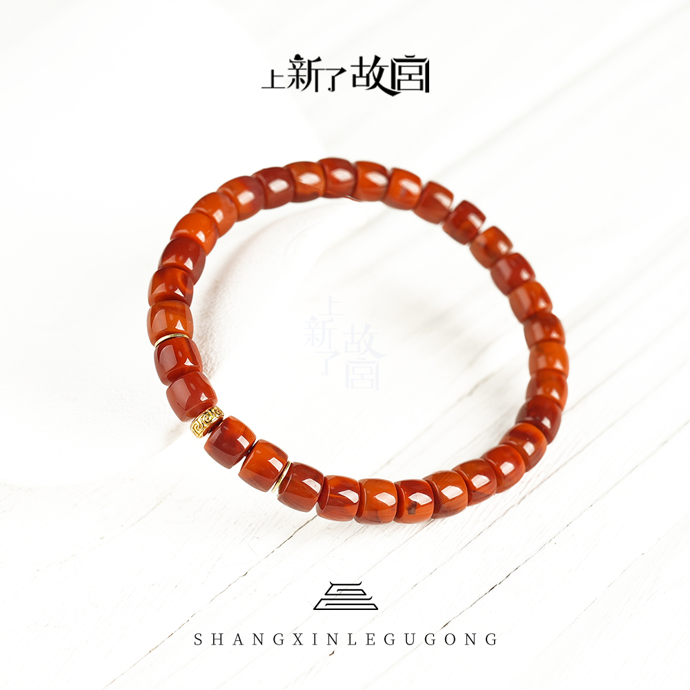 天时【上新了故宫 满木园】南红直切7mm左右单圈手串