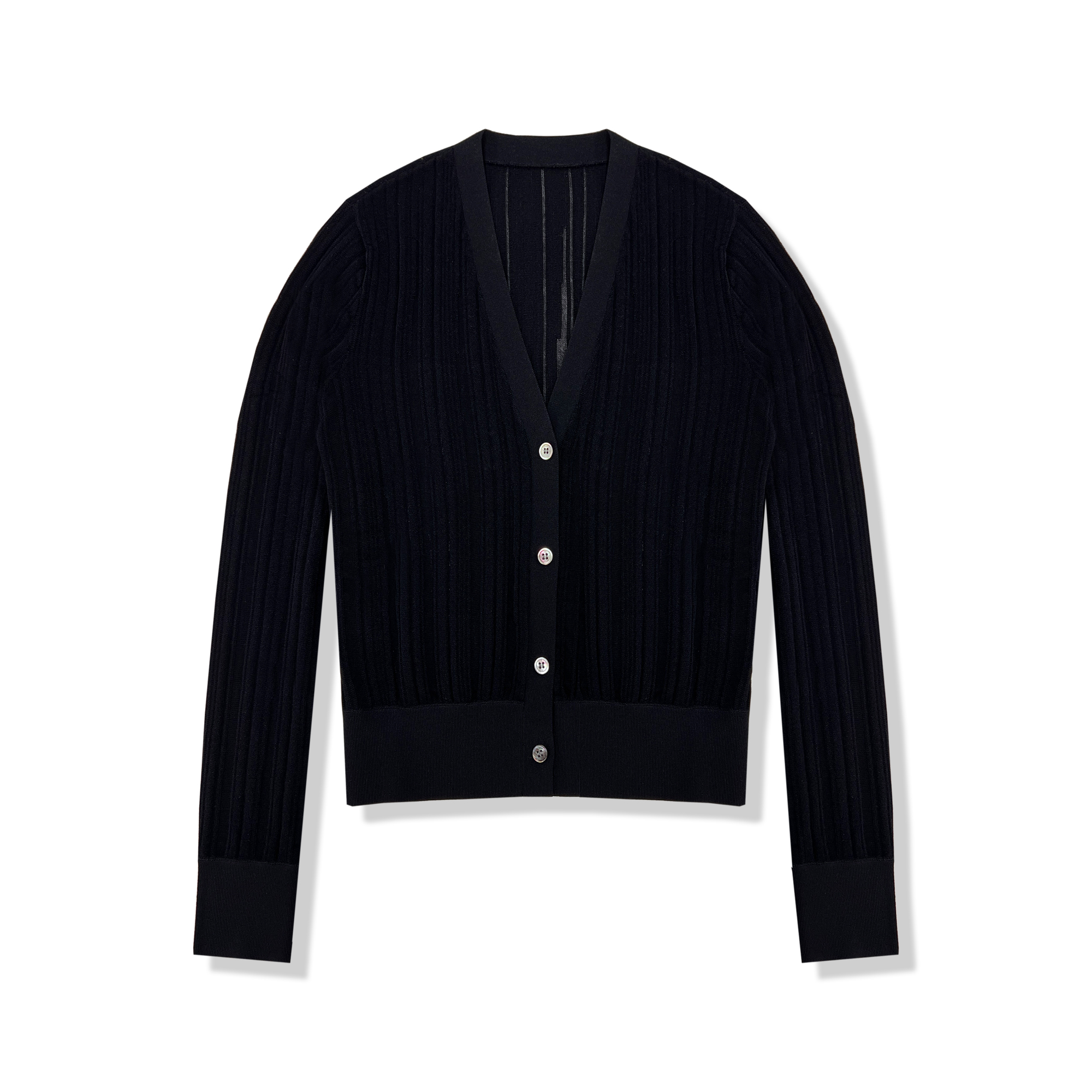 【佩佩专属】女装V领坑条针织开衫外套255777