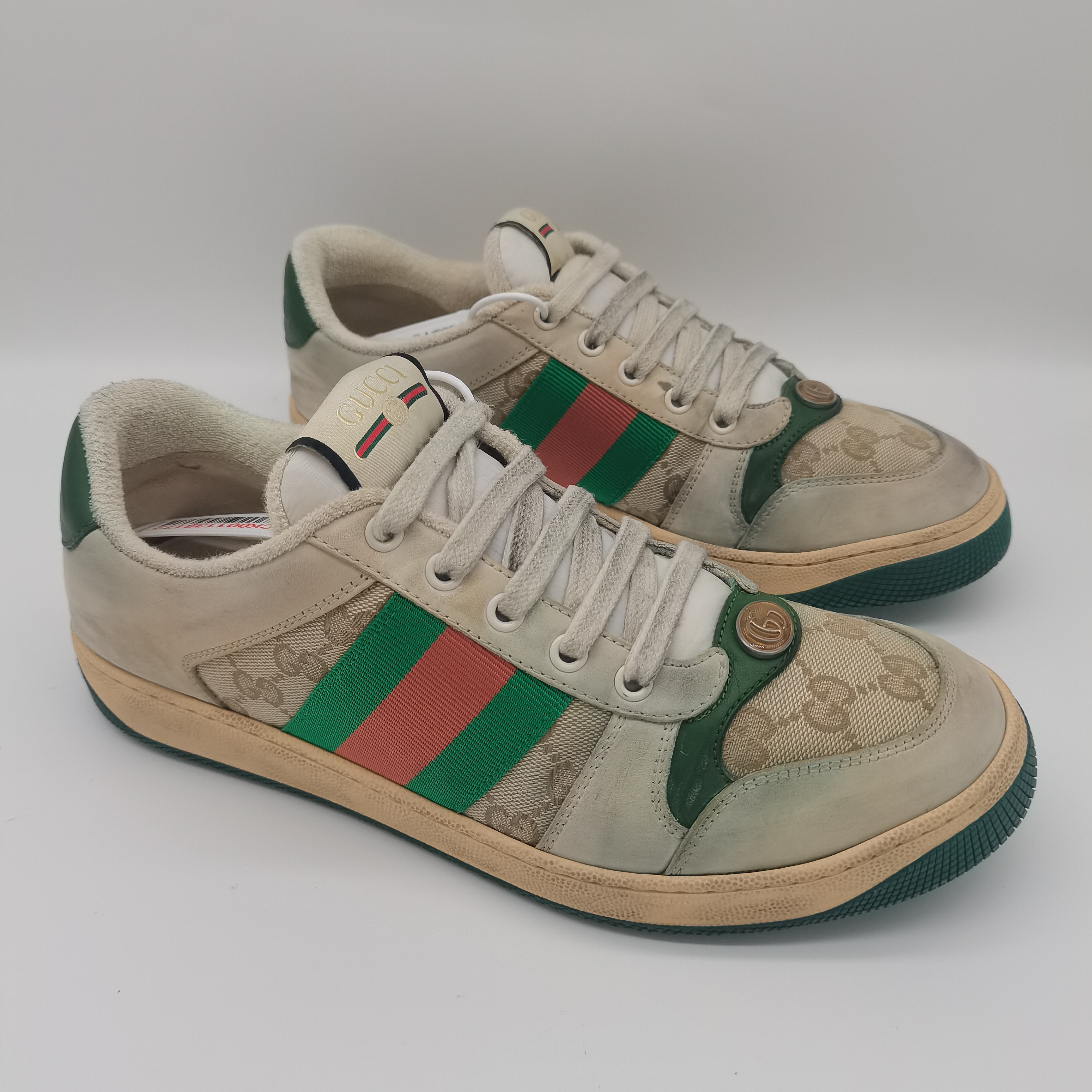 99新 GUCCI/古驰 screener经典做旧红绿条纹脏脏鞋多尺码GS1042