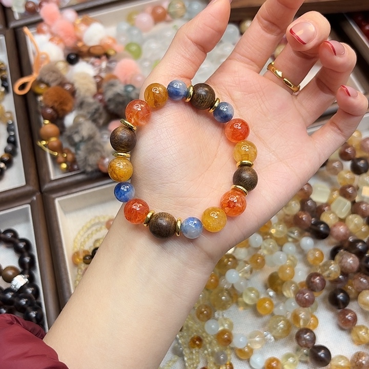 手串水晶合金红胶花黄胶花手串多样性发一