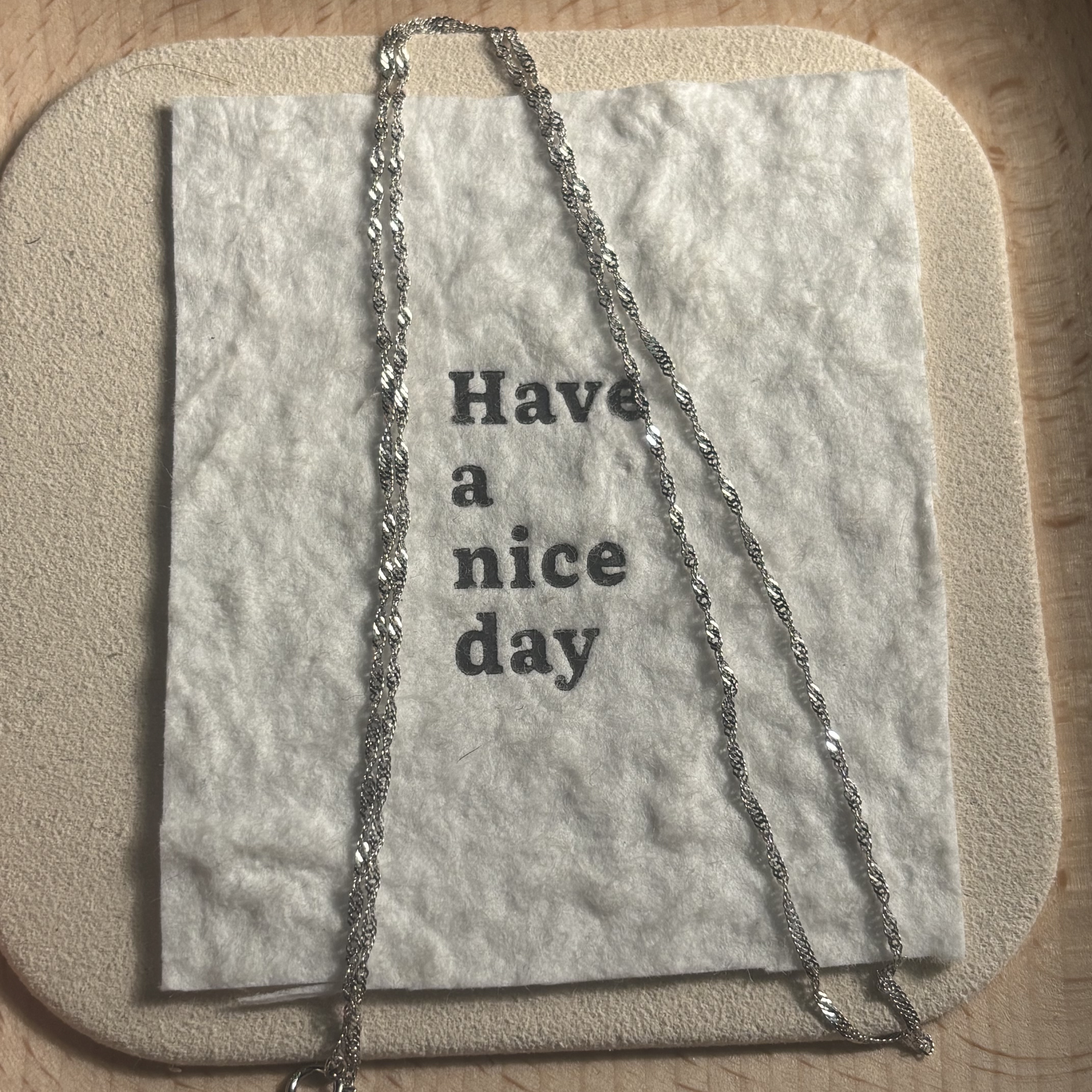 链子925银 【金菀菀】银S925镶嵌水波纹亮闪项链