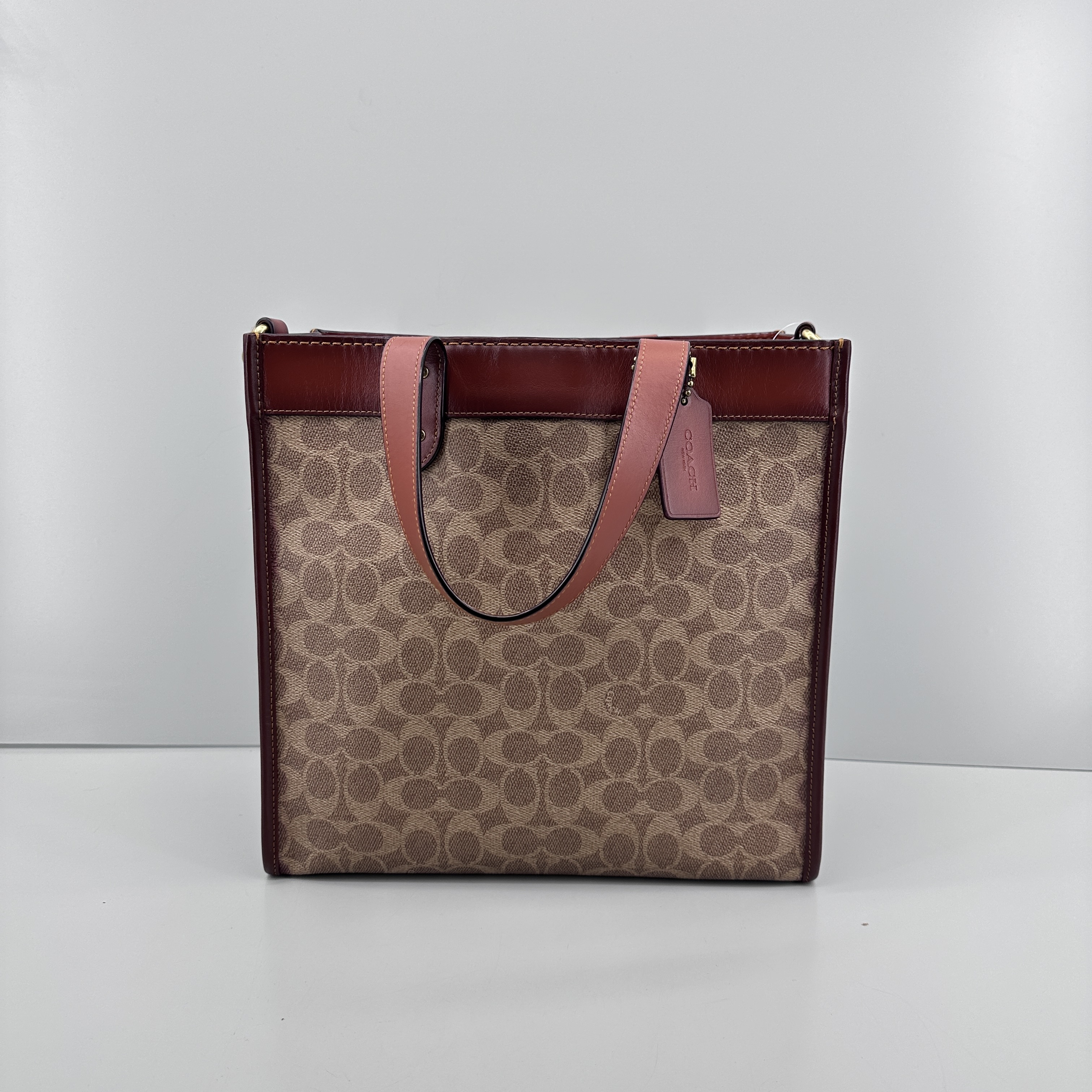 95新 COACH/蔻驰 Field30红棕老花竖版托特包30X30X15cmM010203