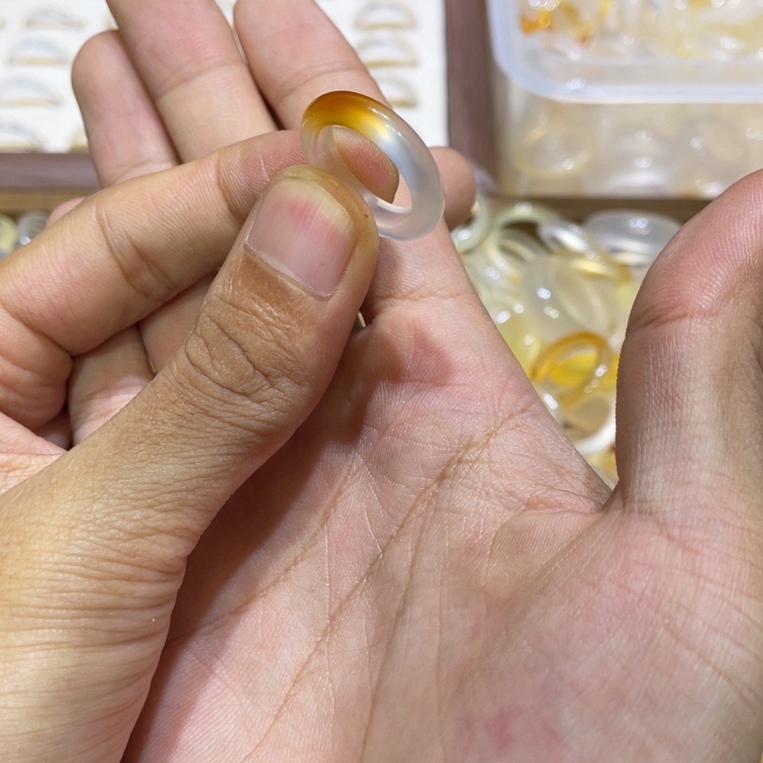 玛瑙/玉髓未镶嵌戒指48号港11