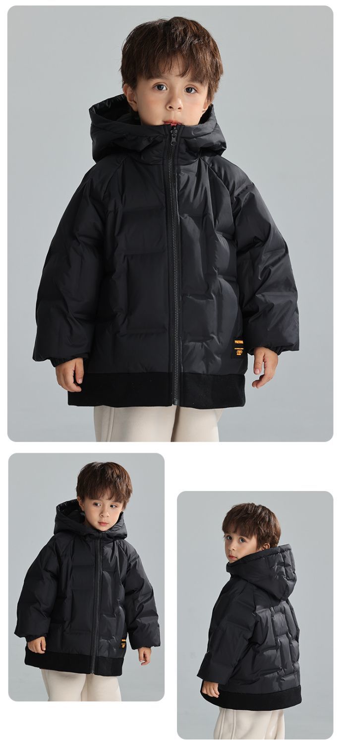 D 2025【X】11月30日 男童女童纯色两面穿连帽羽绒服9180-