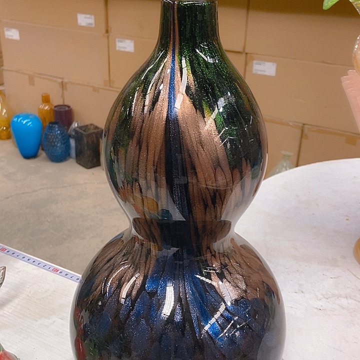 无铅玻璃琉璃花瓶高41口3