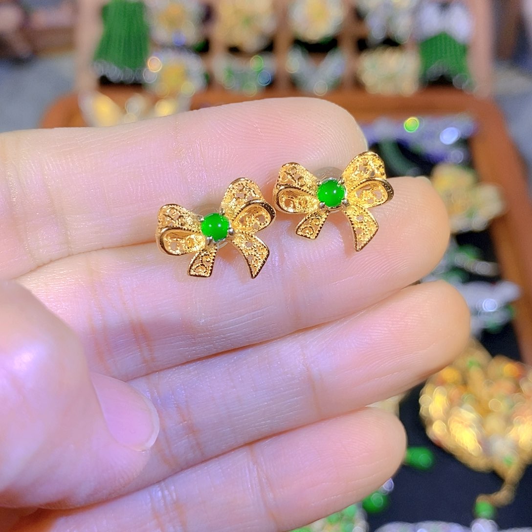 吊坠(不含链)银S925镶嵌翡翠