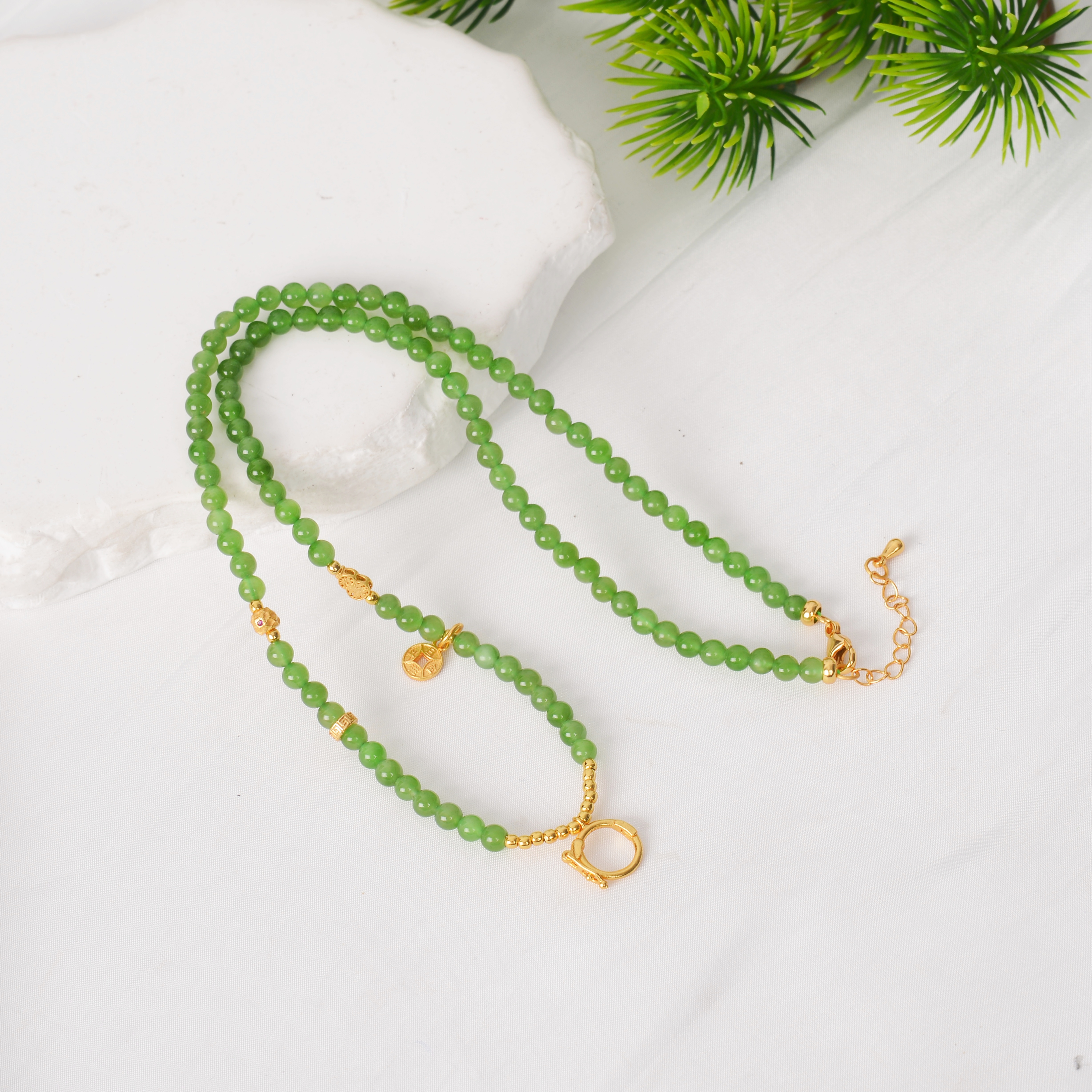 【熊总夫妇】4mm-碧玉S925银万能时尚项链