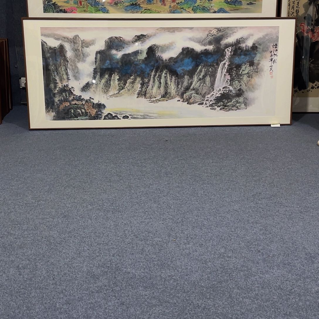 国画手绘作品带框