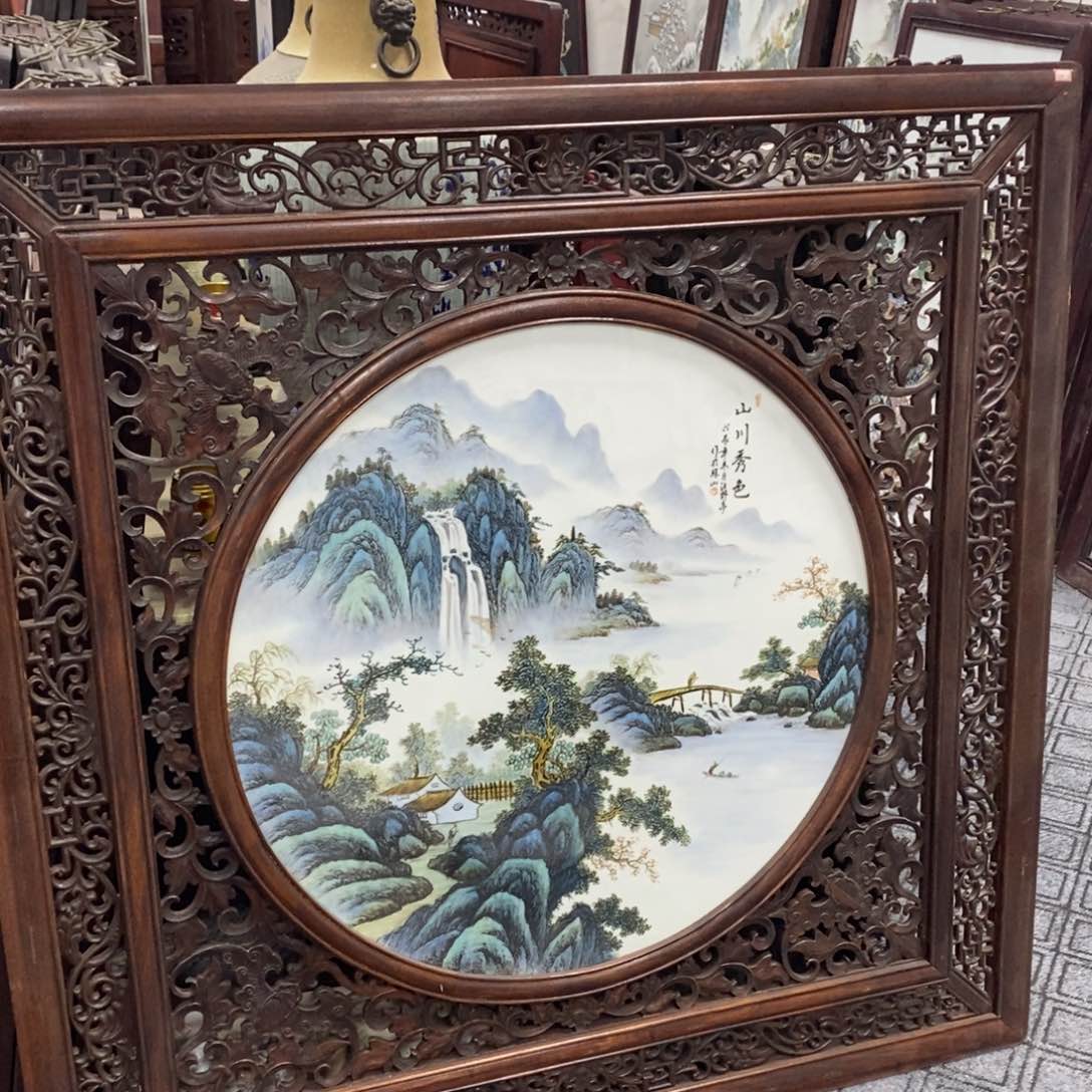 瓷片133*133 景德镇瓷板画柴窑烧制