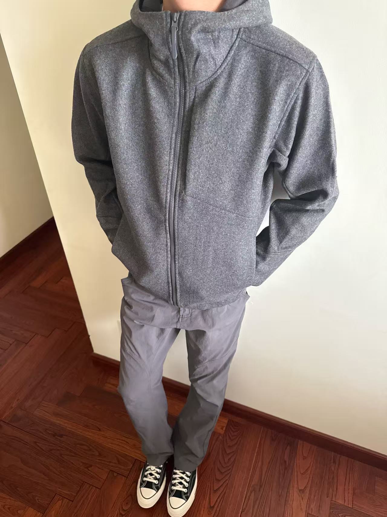 ZHMA呢抓绒冲锋衣休闲拉链茑家系列加绒男生衣服高级感外套夹克