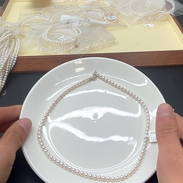 银S925镶嵌天然珍珠项链淡水珍珠8