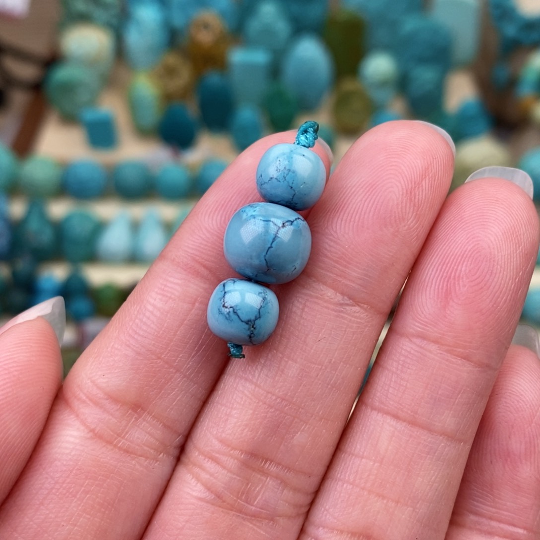 绿松石珠宝奇石未镶嵌9.5mm