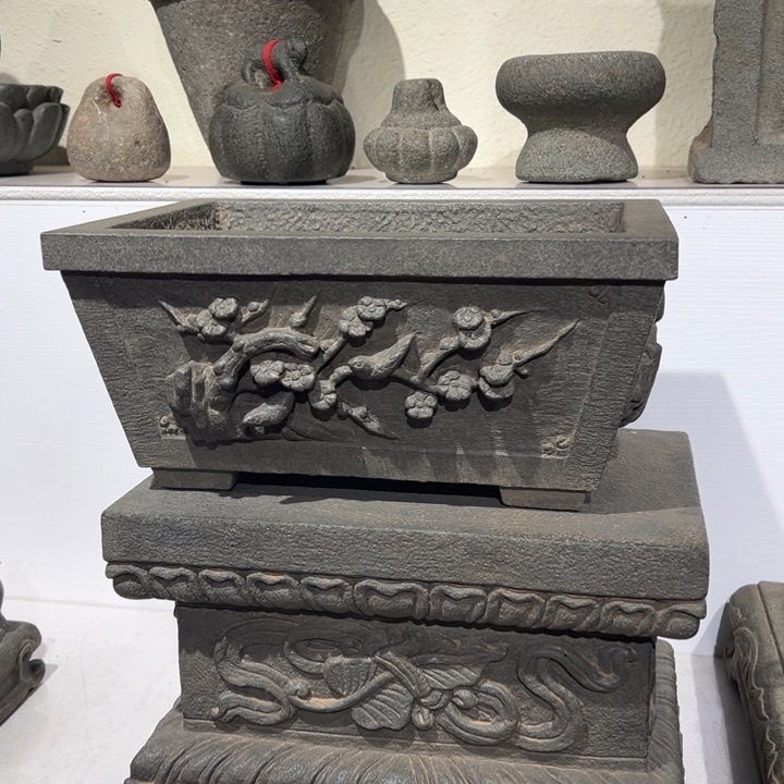 石材凌*斋石盆福建青石