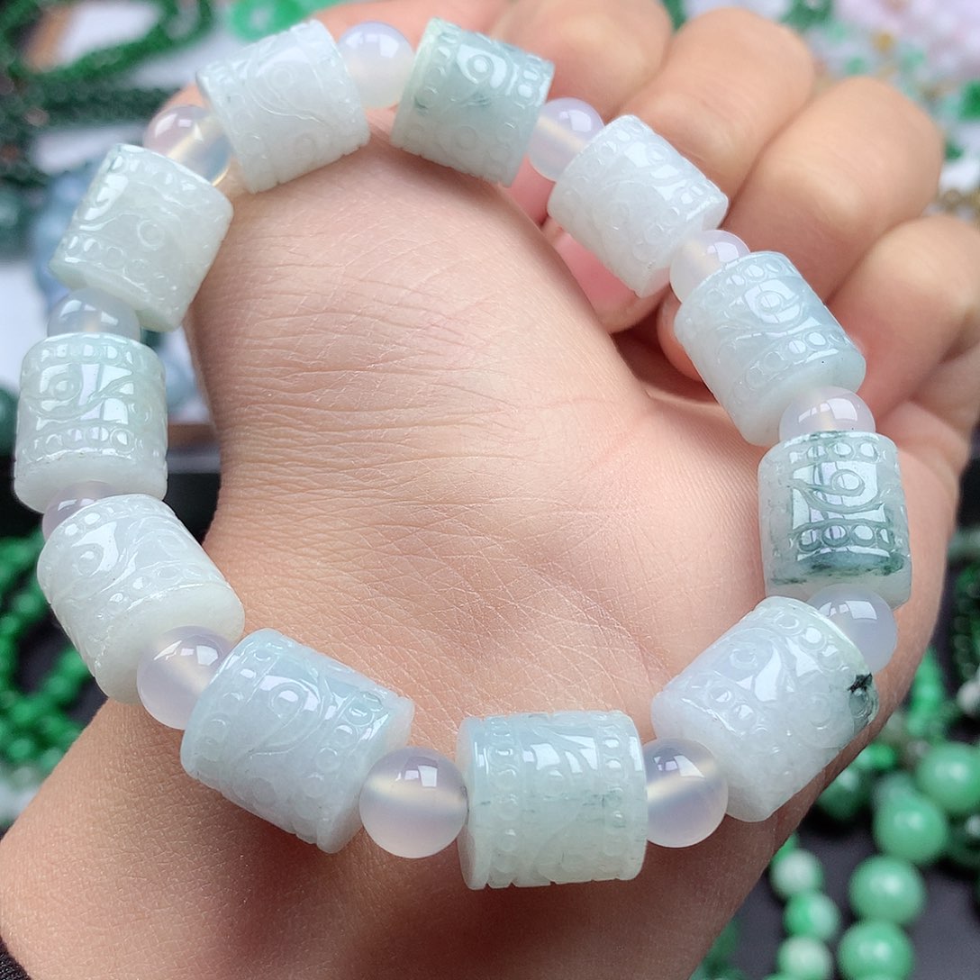 翡翠颈饰14K金镶嵌手串