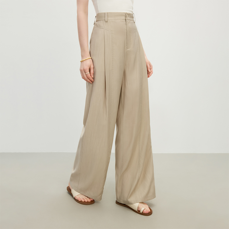 【梦诗专属】范思蓝恩松弛感垂感裤高腰直筒裤25FS12499