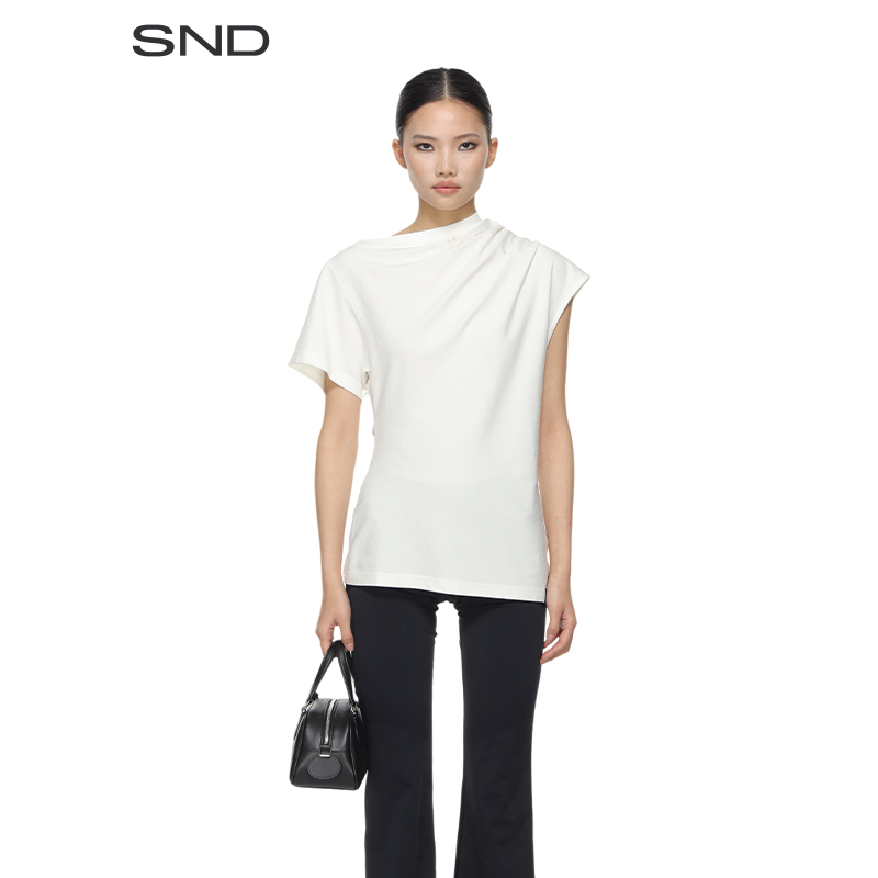 【 SNDCOURREGES 设计师品牌】SND PS25  扭曲不对称T恤