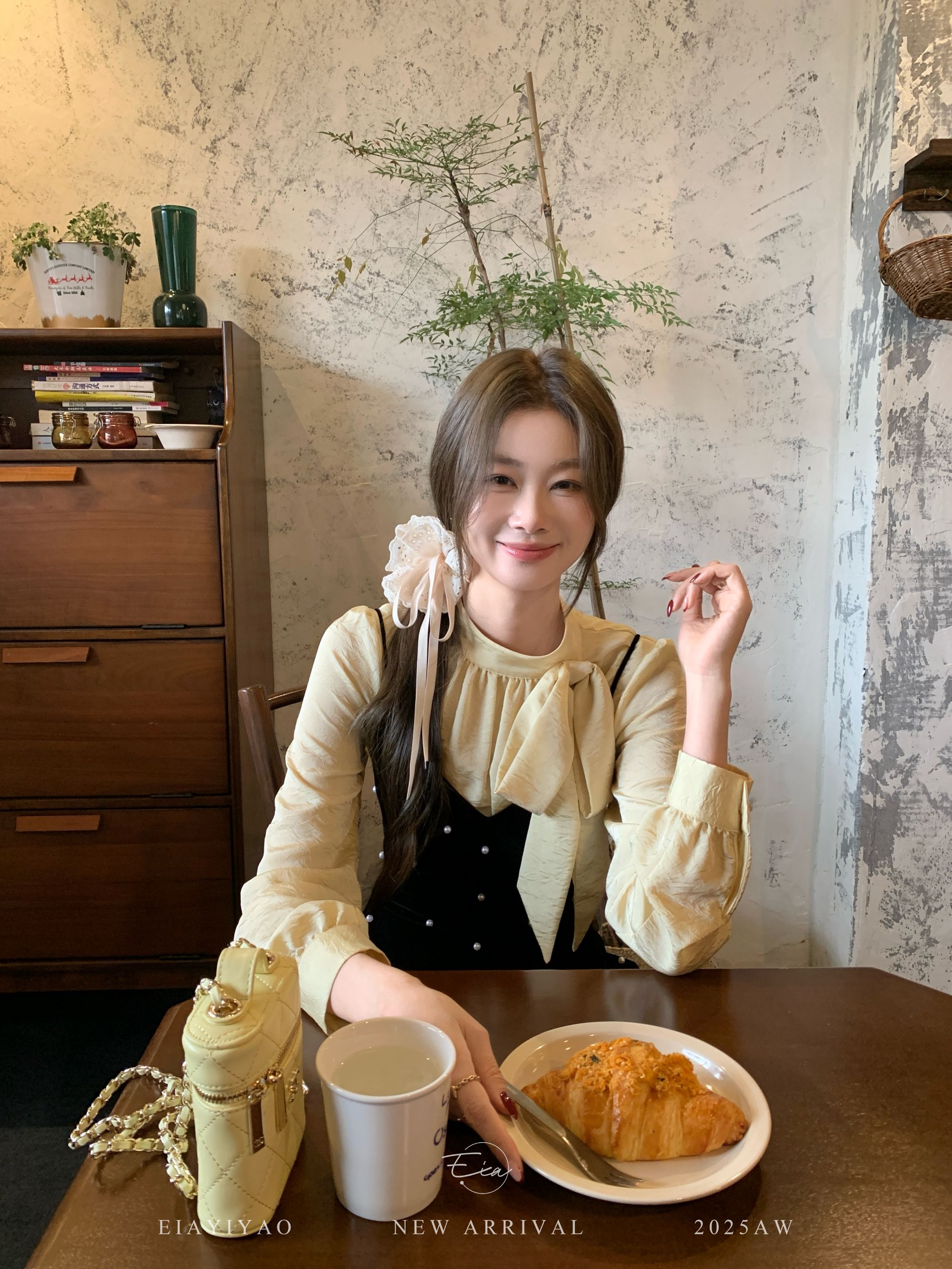 EIA一尧【百搭淡颜衬衫】韩系温柔气质百搭衬衫春日蝴蝶结长袖上衣