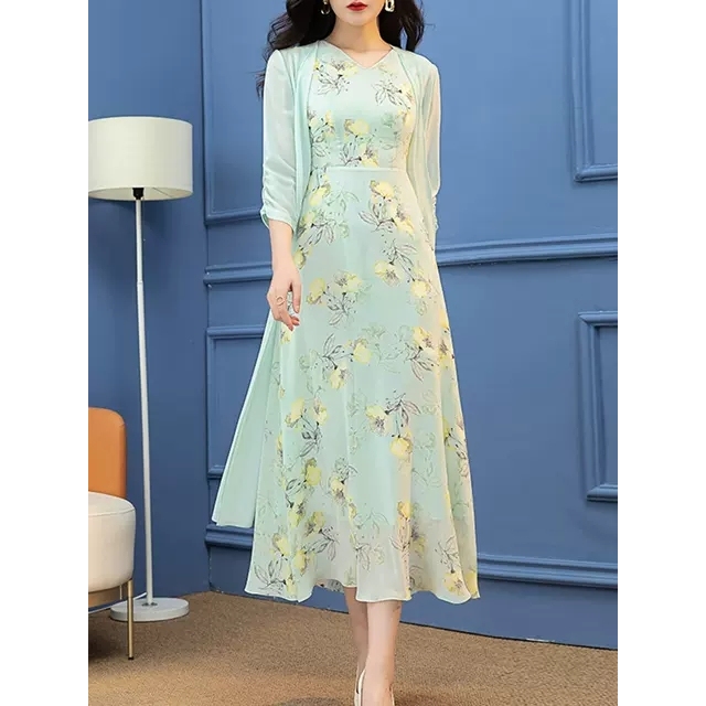 淡雅水墨印花连衣裙LA CHAPELLE HOMME.S226WLC535.SSGS首