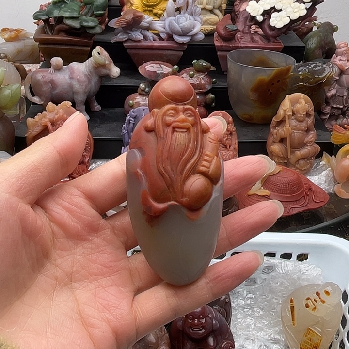 石英质玉未镶嵌手把件