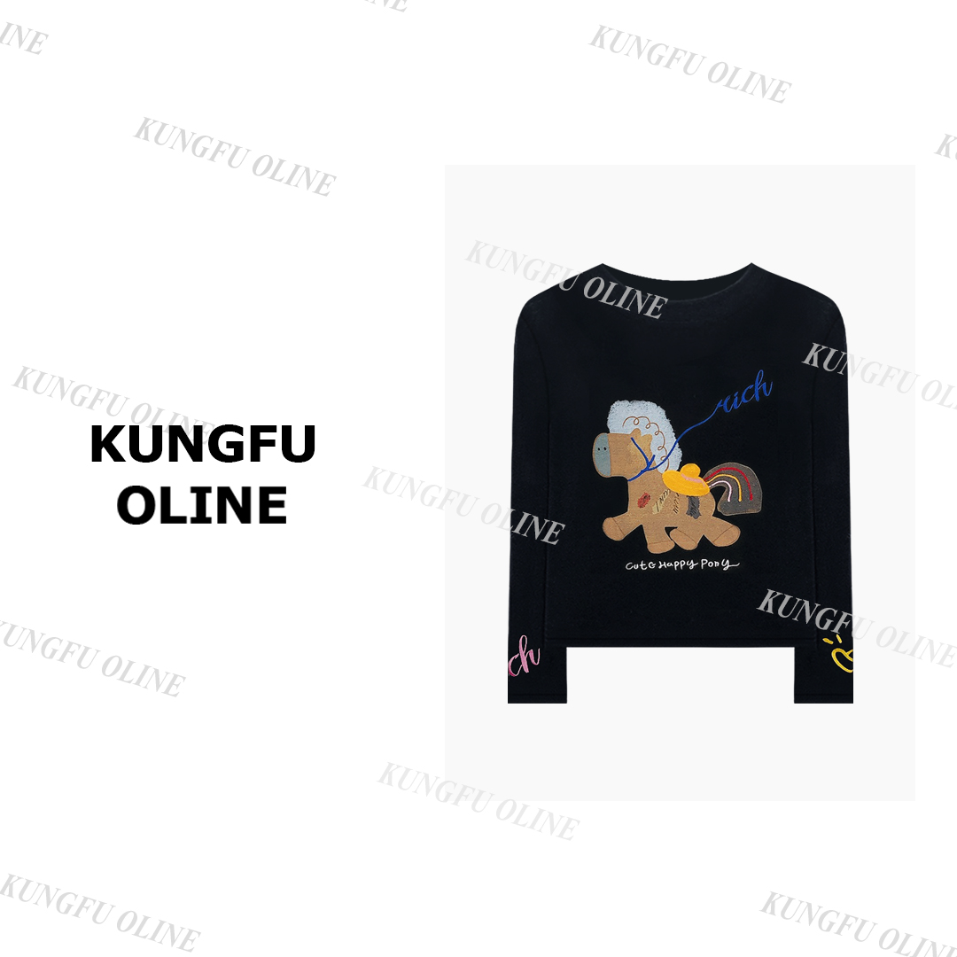 【桃桃】【彩虹小马】CT55-10秋季流光风羊毛流行印花T恤正肩