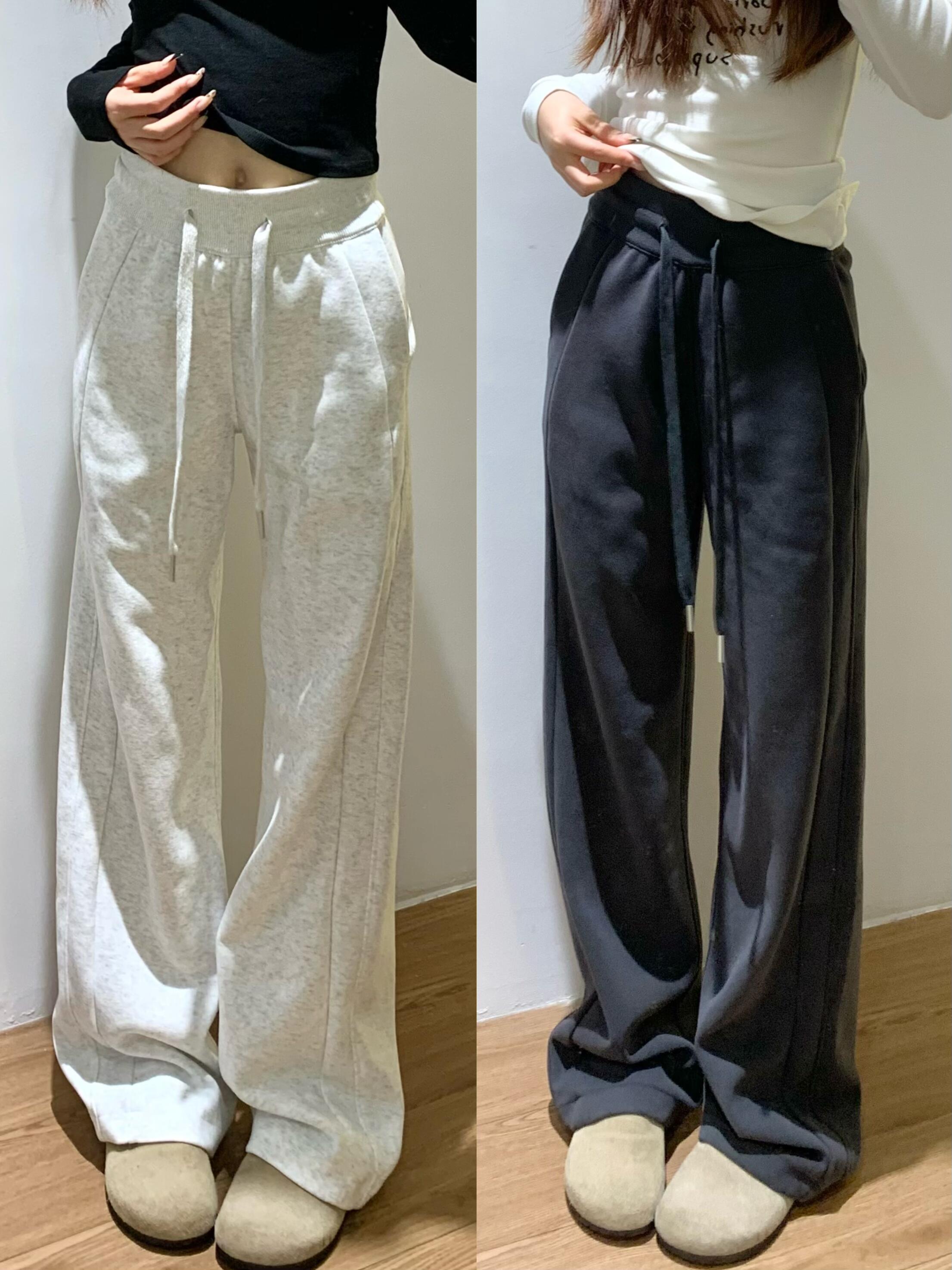 【鑫专属】加绒卫裤直筒阔腿高腰宽松休闲