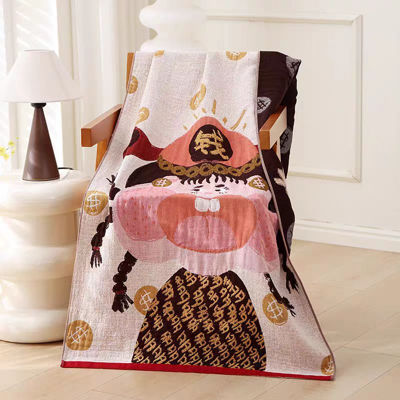 M847 水洗棉纯棉纱布大浴巾钱多多女孩80*160cm