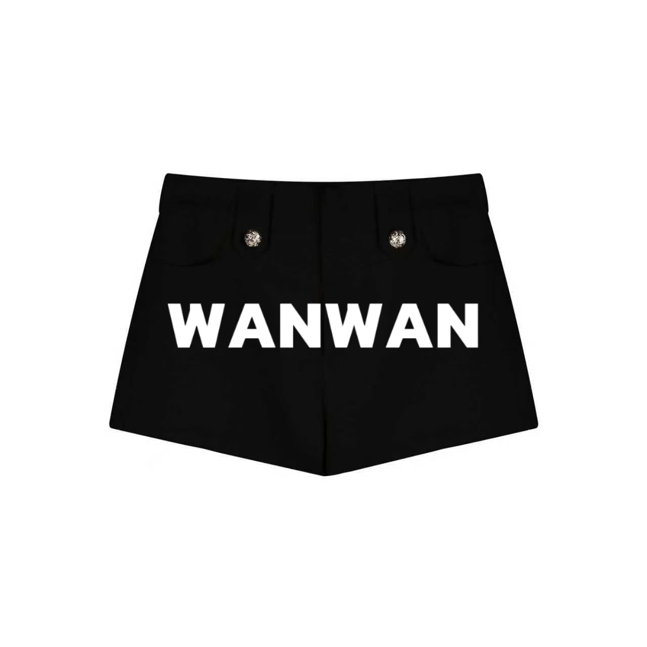 WANWAN羊毛短裤金扣显瘦短裤Q5DK0452