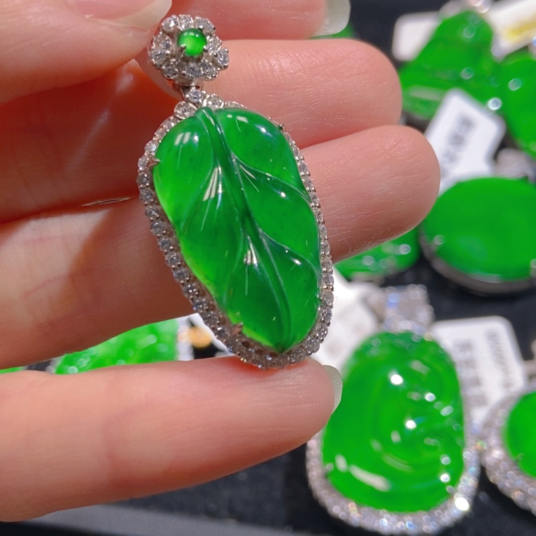 翡翠吊坠(不含链)银S925镶嵌